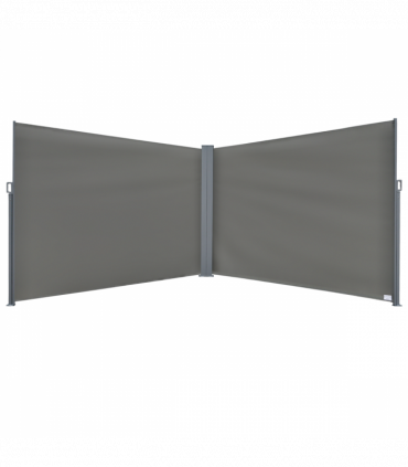 6 x 2m Patio Double Side Awning Folding Privacy Screen Fence Grey