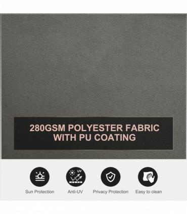 6 x 2m Patio Double Side Awning Folding Privacy Screen Fence Grey