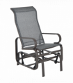 Outdoor Gliding Rocking Chair w/ Metal Frame for Patio, Backyard, Grey