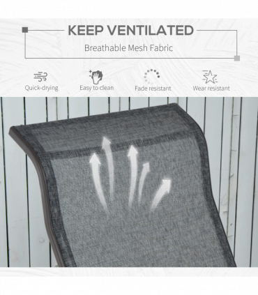 Outdoor Gliding Rocking Chair w/ Metal Frame for Patio, Backyard, Grey