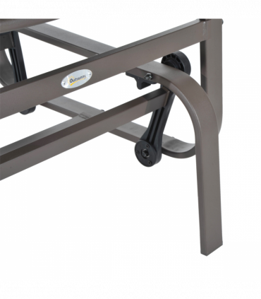 Outdoor Gliding Rocking Chair w/ Metal Frame for Patio, Backyard, Grey