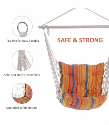 Hanging Swing Chair-Multi-Colour Stripes