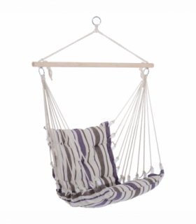 Hanging Swing Chair-Brown/White Stripes