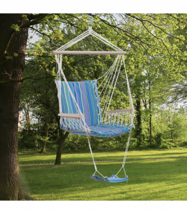 Hanging Swing Chair-Multi-Color/White Rope
