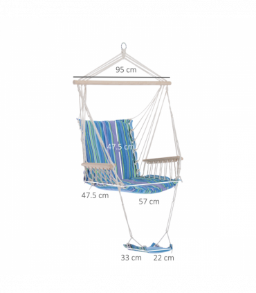 Hanging Swing Chair-Multi-Color/White Rope