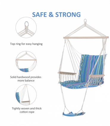 Hanging Swing Chair-Multi-Color/White Rope