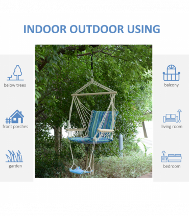 Hanging Swing Chair-Multi-Color/White Rope