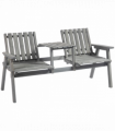 Outdoor 2-Seater Furniture Wooden Garden Bench for Yard, Lawn, Porch, Patio Grey
