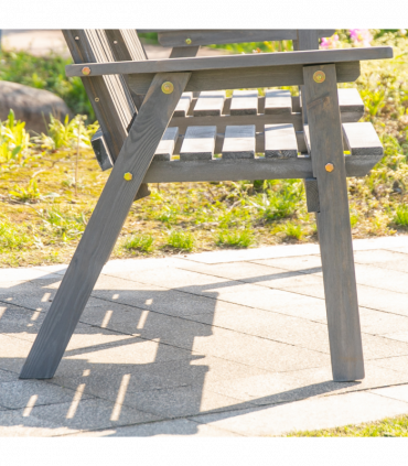 Outdoor 2-Seater Furniture Wooden Garden Bench for Yard, Lawn, Porch, Patio Grey