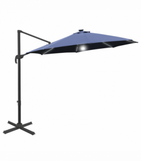3(m) LED Cantilever Parasol Outdoor with Base Solar Lights Blue