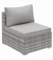 Outdoor Garden Furniture Rattan Single Middle Sofa w/ Cushions Grey