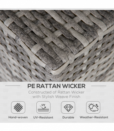 Outdoor Garden Furniture Rattan Single Middle Sofa w/ Cushions Grey