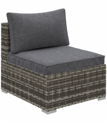 Outdoor Garden Furniture Rattan Single Sofa with Cushions