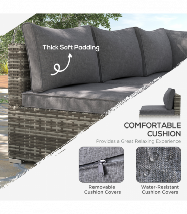 Outdoor Garden Furniture Rattan Single Sofa with Cushions