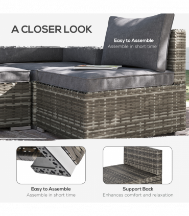 Outdoor Garden Furniture Rattan Single Sofa with Cushions