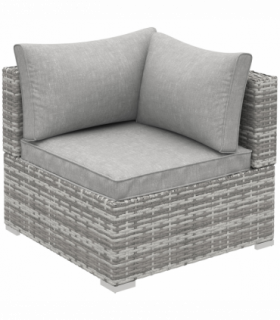 Rattan Corner Sofa Garden Rattan Furniture Single Sofa Chair Light Grey