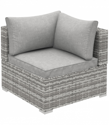Rattan Corner Sofa Garden Rattan Furniture Single Sofa Chair Light Grey