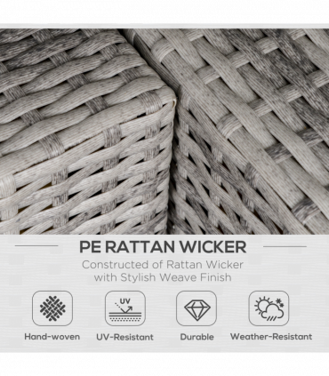 Rattan Corner Sofa Garden Rattan Furniture Single Sofa Chair Light Grey