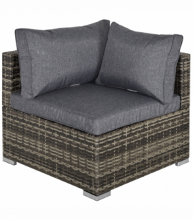 Rattan Corner Sofa Garden Rattan Furniture Single Sofa Chair Dark Grey