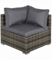 Rattan Corner Sofa Garden Rattan Furniture Single Sofa Chair Dark Grey