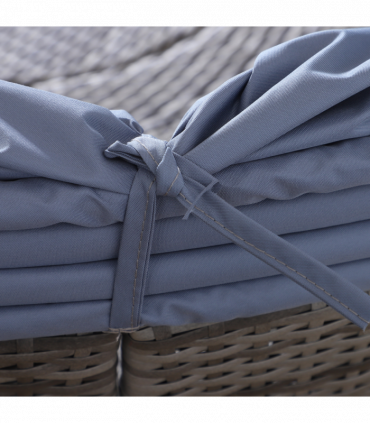 6-Seater Outdoor Garden Rattan Sun Bed Furniture Set Grey