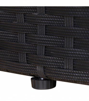 PE Rattan 5-Piece Outdoor Garden Round Sofa w/ Canopy Black