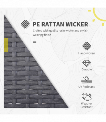 3 Pieces Rattan Dining Set Patio Bistro Table Chair Conversation Set w/ Cushion