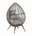 Outdoor Indoor Rattan Egg Chair Wicker Weave Teardrop Chair with Cushion