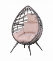 PE Rattan Outdoor Egg Chair w/ Cushion Grey