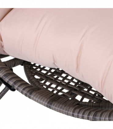 PE Rattan Outdoor Egg Chair w/ Cushion Grey