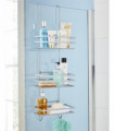 3 Tier Non Rust Hanging Shower Caddy Bathroom Organiser in Silver