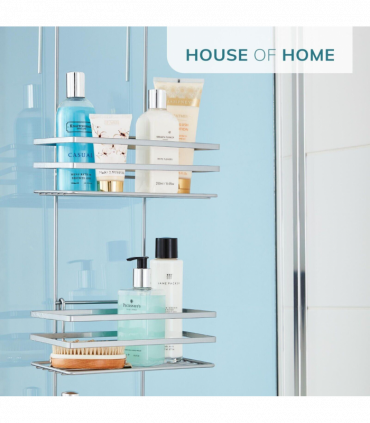 3 Tier Non Rust Hanging Shower Caddy Bathroom Organiser in Silver