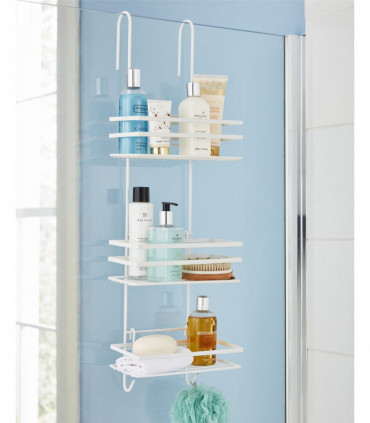 3 Tier Non Rust Hanging Shower Caddy Bathroom Organiser in White