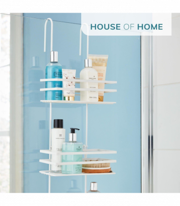 3 Tier Non Rust Hanging Shower Caddy Bathroom Organiser in White