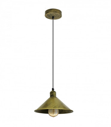 Industrial Brushed Brass metal ceiling light Lampshade with Bulb
