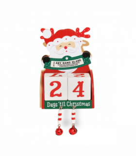 Pre-personalised Christmas Wooden Advent Block Calendar - Blank Father Christmas