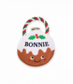 Pre-personalised Christmas Pudding Squeaky Dog Toy Gift - Bonnie