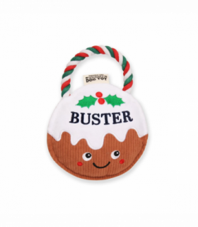 Pre-personalised Christmas Pudding Squeaky Dog Toy Gift - Buster