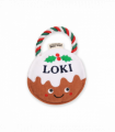 Pre-personalised Christmas Pudding Squeaky Dog Toy Gift - Loki
