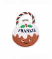 Pre-personalised Christmas Pudding Squeaky Dog Toy Gift - Frankie