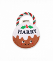 Pre-personalised Christmas Pudding Squeaky Dog Toy Gift - Harry