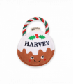 Pre-personalised Christmas Pudding Squeaky Dog Toy Gift - Harvey
