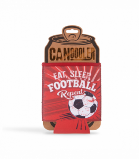 Pre-personalised Can Cooler Gift - Football (Red & White)