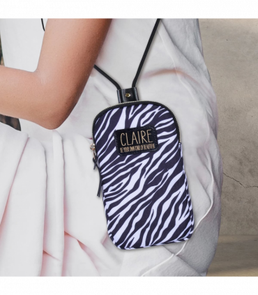 Pre-personalised Eco-Friendly Phone Bag With Strap - Claire