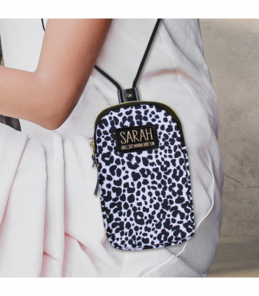 Pre-personalised Eco-Friendly Phone Bag With Strap - Sarah