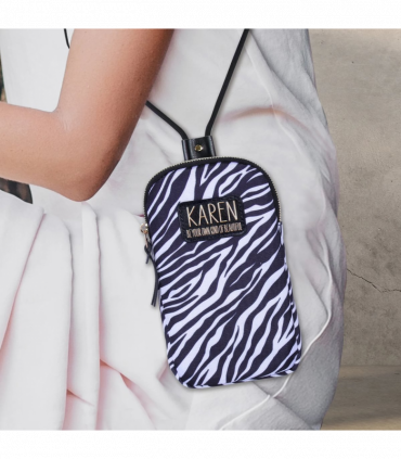 Pre-personalised Eco-Friendly Phone Bag With Strap - Karen