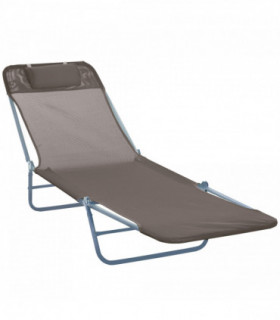 Sun Bed Chair Garden Lounger Recliner Adjustable Back Relaxer Chair Furniture - Coffee |  UK