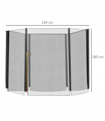 8' Trampoline Bounce Safety Fence Round Trampoline Enclosure Net HOMCOM