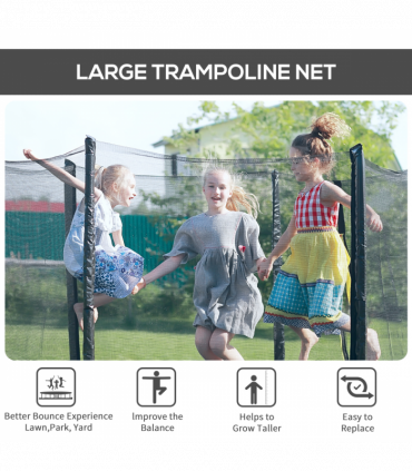 8' Trampoline Bounce Safety Fence Round Trampoline Enclosure Net HOMCOM