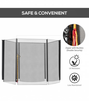 8' Trampoline Bounce Safety Fence Round Trampoline Enclosure Net HOMCOM